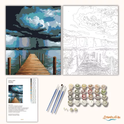 Vihar előtti stég - számfestő készlet - Számfestő.hu - 60×70cm - Keretre feszítve
