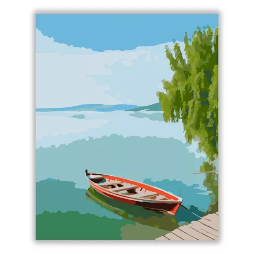 Békés csónakringás - számfestő készlet - Számfestő.hu - 50×60cm - Keretre feszítve