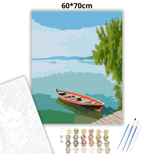 Békés csónakringás - számfestő készlet - Számfestő.hu - 60×70cm - Keretre feszítve