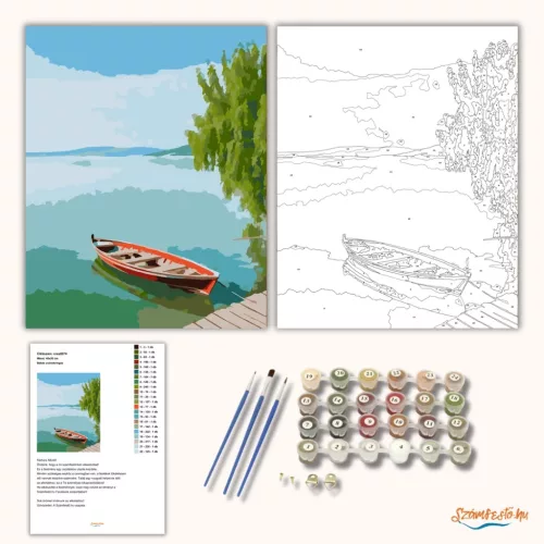 Békés csónakringás - számfestő készlet - Számfestő.hu - 80×100cm - Keretre feszítve