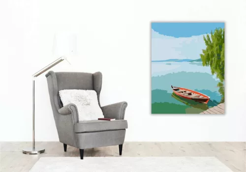 Békés csónakringás - számfestő készlet - Számfestő.hu - 80×100cm - Keret nélkül