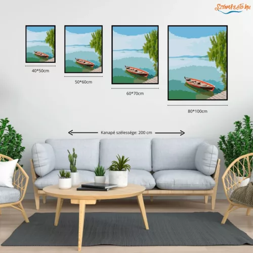 Békés csónakringás - számfestő készlet - Számfestő.hu - 40×50cm - Keretre feszítve
