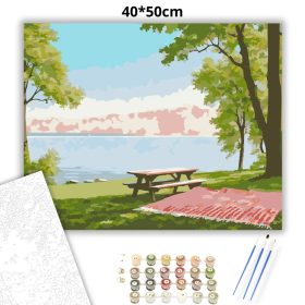 Nyugodt piknikasztal - számfestő készlet - Számfestő.hu - 40×50cm - Keret nélkül