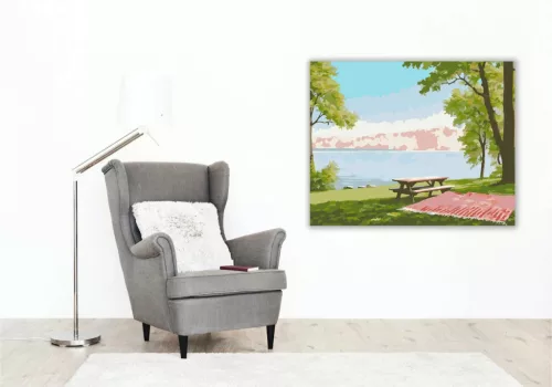 Nyugodt piknikasztal - számfestő készlet - Számfestő.hu - 40×50cm - Keret nélkül