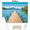 Nyugodt tóparti stég - számfestő készlet - Számfestő.hu - 40×50cm - Keret nélkül
