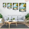 Békés tóparti sétány - számfestő készlet - Számfestő.hu - 80×100cm - Keretre feszítve