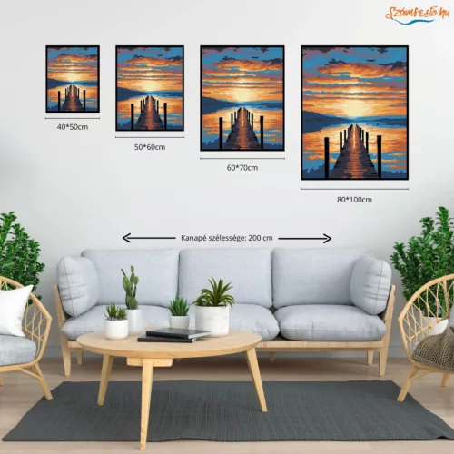 Aranyló stég csendje - számfestő készlet - Számfestő.hu - 60×70cm - Keret nélkül