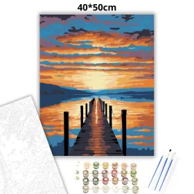 Aranyló stég csendje - számfestő készlet - Számfestő.hu - 40×50cm - Keret nélkül