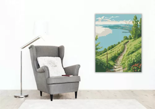 Nyugalmas domboldal - számfestő készlet - Számfestő.hu - 40×50cm - Keretre feszítve