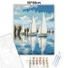 Nyári vitorlások tükörképe - számfestő készlet - Számfestő.hu - 50×60cm - Keretre feszítve