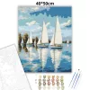 Nyári vitorlások tükörképe - számfestő készlet - Számfestő.hu - 40×50cm - Keretre feszítve