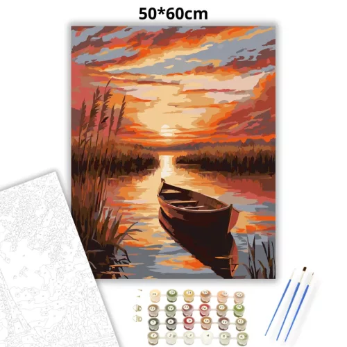 Nádasok között - számfestő készlet - Számfestő.hu - 50×60cm - Keretre feszítve