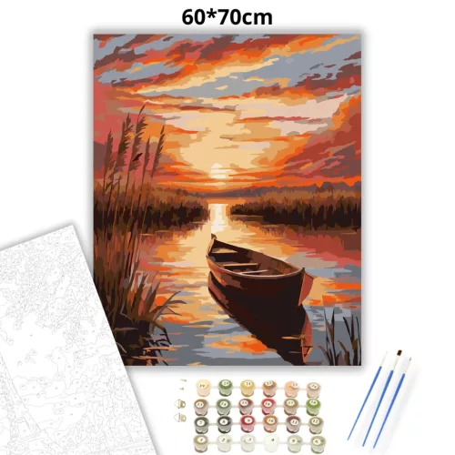 Nádasok között - számfestő készlet - Számfestő.hu - 60×70cm - Keretre feszítve