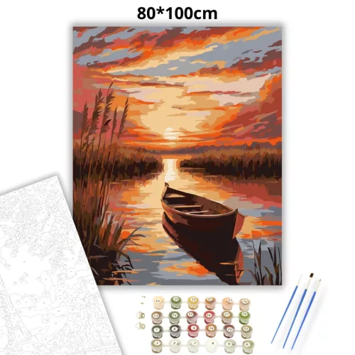 Nádasok között - számfestő készlet - Számfestő.hu - 80×100cm - Keretre feszítve