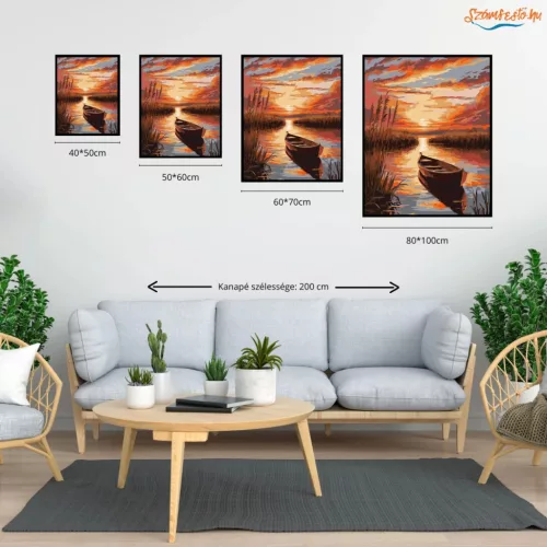 Nádasok között - számfestő készlet - Számfestő.hu - 80×100cm - Keretre feszítve