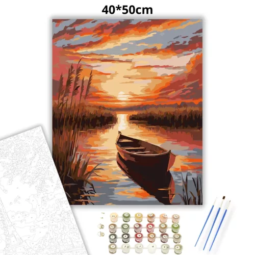 Nádasok között - számfestő készlet - Számfestő.hu - 40×50cm - Keretre feszítve