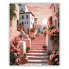 Rózsás lépcsősor nyugalma - számfestő készlet - Számfestő.hu - 40×50cm - Keret nélkül