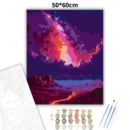 Viharos kanyargó út - számfestő készlet - Számfestő.hu - 50×60cm - Keretre feszítve