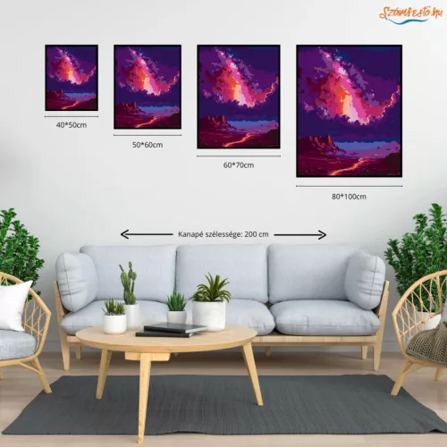 Viharos kanyargó út - számfestő készlet - Számfestő.hu - 60×70cm - Keret nélkül