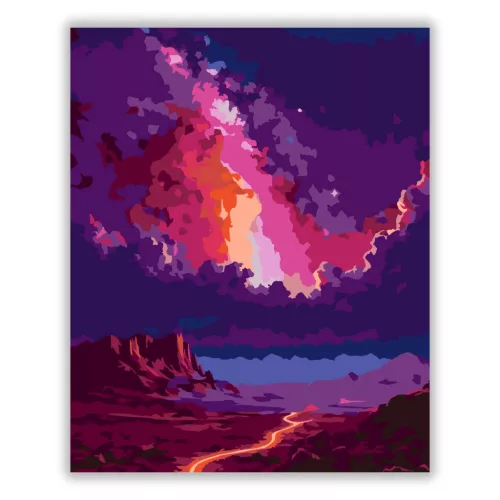 Viharos kanyargó út - számfestő készlet - Számfestő.hu - 60×70cm - Keret nélkül