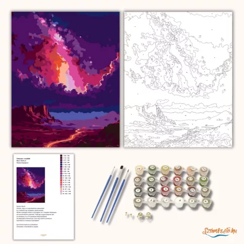 Viharos kanyargó út - számfestő készlet - Számfestő.hu - 80×100cm - Keretre feszítve