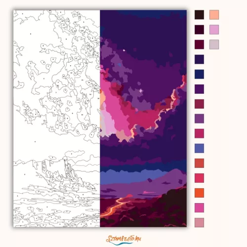 Viharos kanyargó út - számfestő készlet - Számfestő.hu - 80×100cm - Keret nélkül