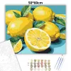 Friss citromok levelekkel - számfestő készlet - Számfestő.hu - 50×60cm - Keret nélkül