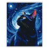 Rejtelmes cica tekintete - számfestő készlet - Számfestő.hu - 50×60cm - Keretre feszítve