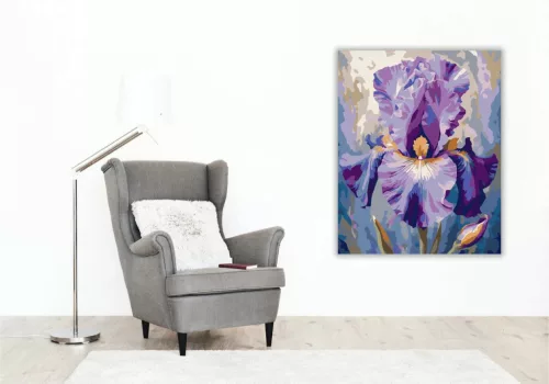 Fenséges írisz - számfestő készlet - Számfestő.hu - 50×60cm - Keretre feszítve