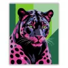 Neonfényű párduc - számfestő készlet - Számfestő.hu - 50×60cm - Keret nélkül