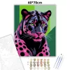 Neonfényű párduc - számfestő készlet - Számfestő.hu - 60×70cm - Keret nélkül