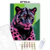 Neonfényű párduc - számfestő készlet - Számfestő.hu - 40×50cm - Keret nélkül