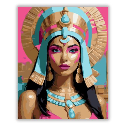 Fenséges fáraónő tekintete - számfestő készlet - Számfestő.hu - 60×70cm - Keretre feszítve