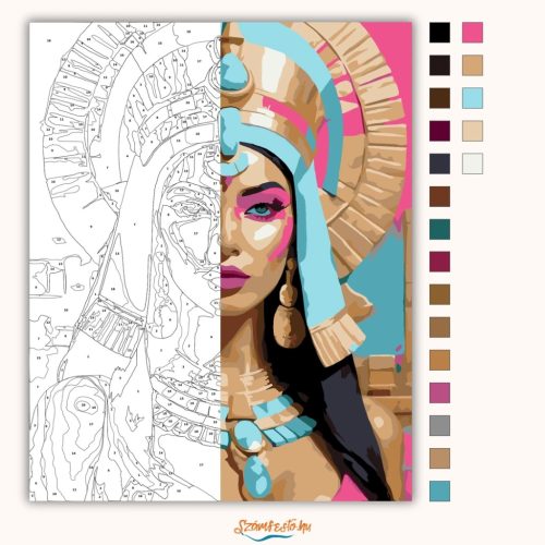 Fenséges fáraónő tekintete - számfestő készlet - Számfestő.hu - 40×50cm - Keret nélkül