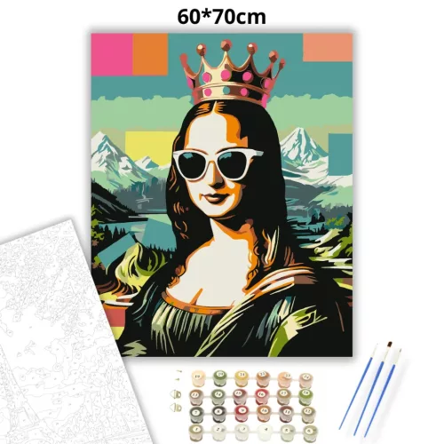 Mona Lisa királynő - számfestő készlet - Számfestő.hu - 60×70cm - Keret nélkül