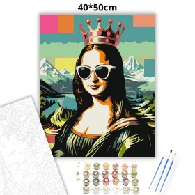 Mona Lisa királynő - számfestő készlet - Számfestő.hu - 40×50cm - Keret nélkül