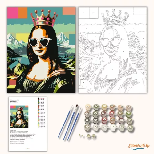 Mona Lisa királynő - számfestő készlet - Számfestő.hu - 40×50cm - Keret nélkül