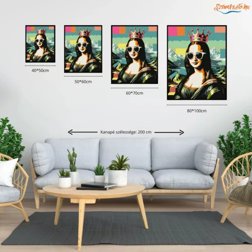 Mona Lisa királynő - számfestő készlet - Számfestő.hu - 40×50cm - Keret nélkül