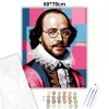 William Shakespeare szemüvegben - számfestő készlet - Számfestő.hu - 60×70cm - Keret nélkül