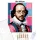 William Shakespeare szemüvegben - számfestő készlet - Számfestő.hu - 80×100cm - Keret nélkül
