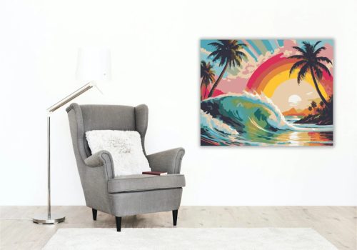 Tropusi hullámtörés - számfestő készlet - Számfestő.hu - 60×70cm - Keret nélkül