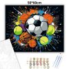Vibráló sportlabdák - számfestő készlet - Számfestő.hu - 50×60cm - Keret nélkül