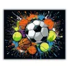 Vibráló sportlabdák - számfestő készlet - Számfestő.hu - 40×50cm - Keretre feszítve