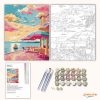 Pasztel tengerparti terasz - számfestő készlet - Számfestő.hu - 40×50cm - Keret nélkül