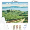 Balatoni szőlősorok - számfestő készlet - Számfestő.hu - 80×100cm - Keretre feszítve