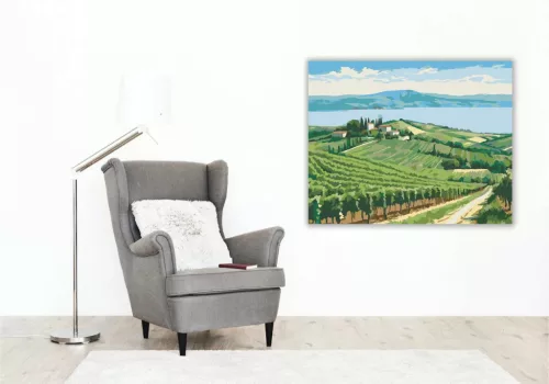 Balatoni szőlősorok - számfestő készlet - Számfestő.hu - 80×100cm - Keret nélkül