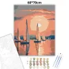Aranyló vitorlások a Balaton vizén - számfestő készlet - Számfestő.hu - 60×70cm - Keret nélkül