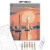Aranyló vitorlások a Balaton vizén - számfestő készlet - Számfestő.hu - 80×100cm - Keret nélkül