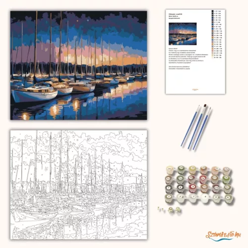 Nyugodt árbócerdő - számfestő készlet - Számfestő.hu - 60×70cm - Keret nélkül