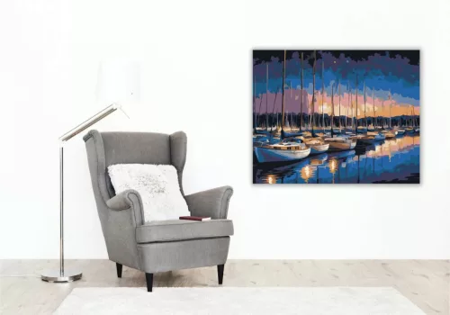 Nyugodt árbócerdő - számfestő készlet - Számfestő.hu - 60×70cm - Keretre feszítve